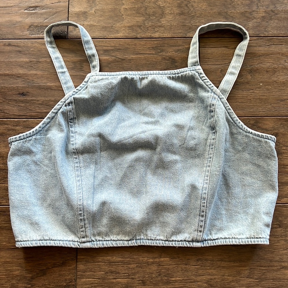 American Eagle denim crop top